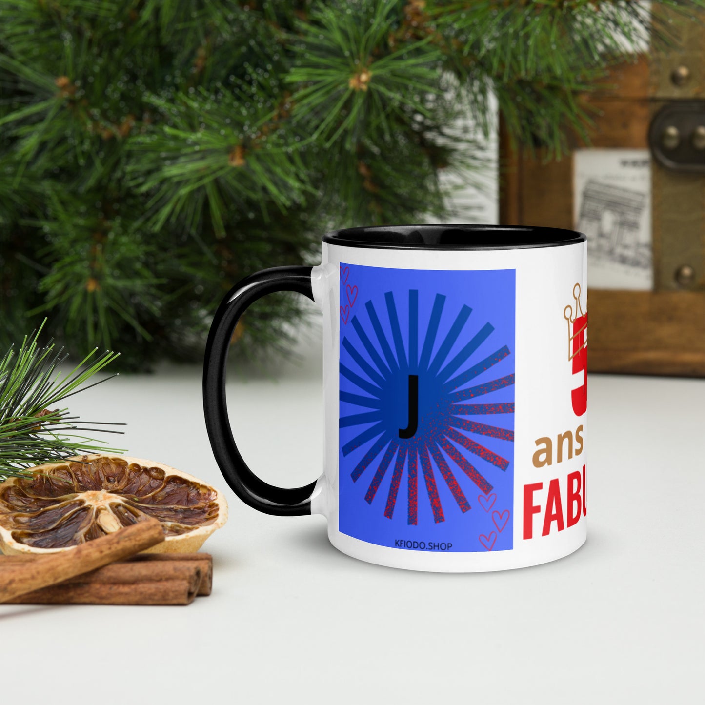 Mug *J à Intérieur Coloré