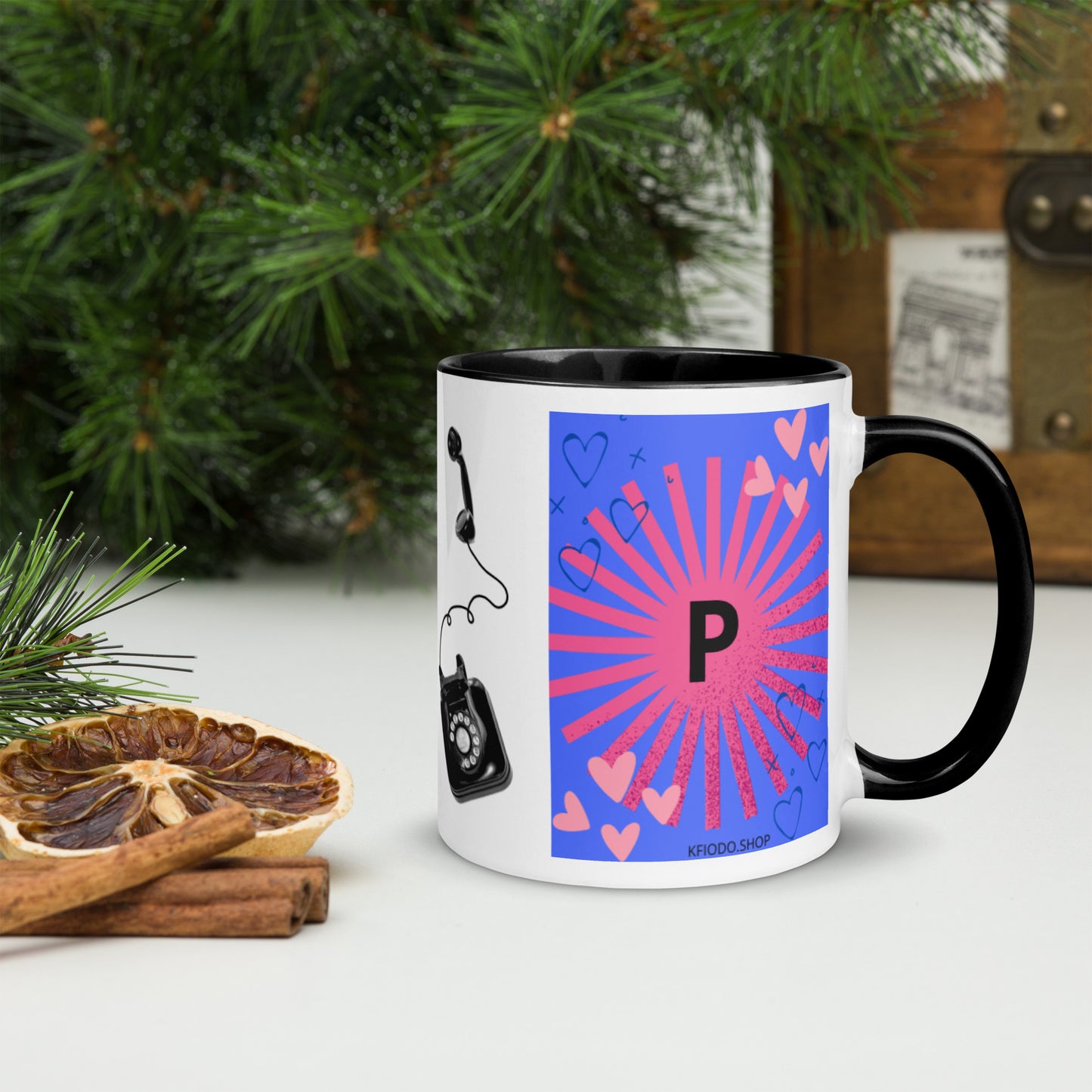 Mug *P* à Intérieur Coloré