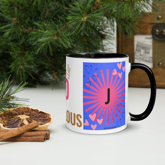 Mug *J* à Intérieur Coloré