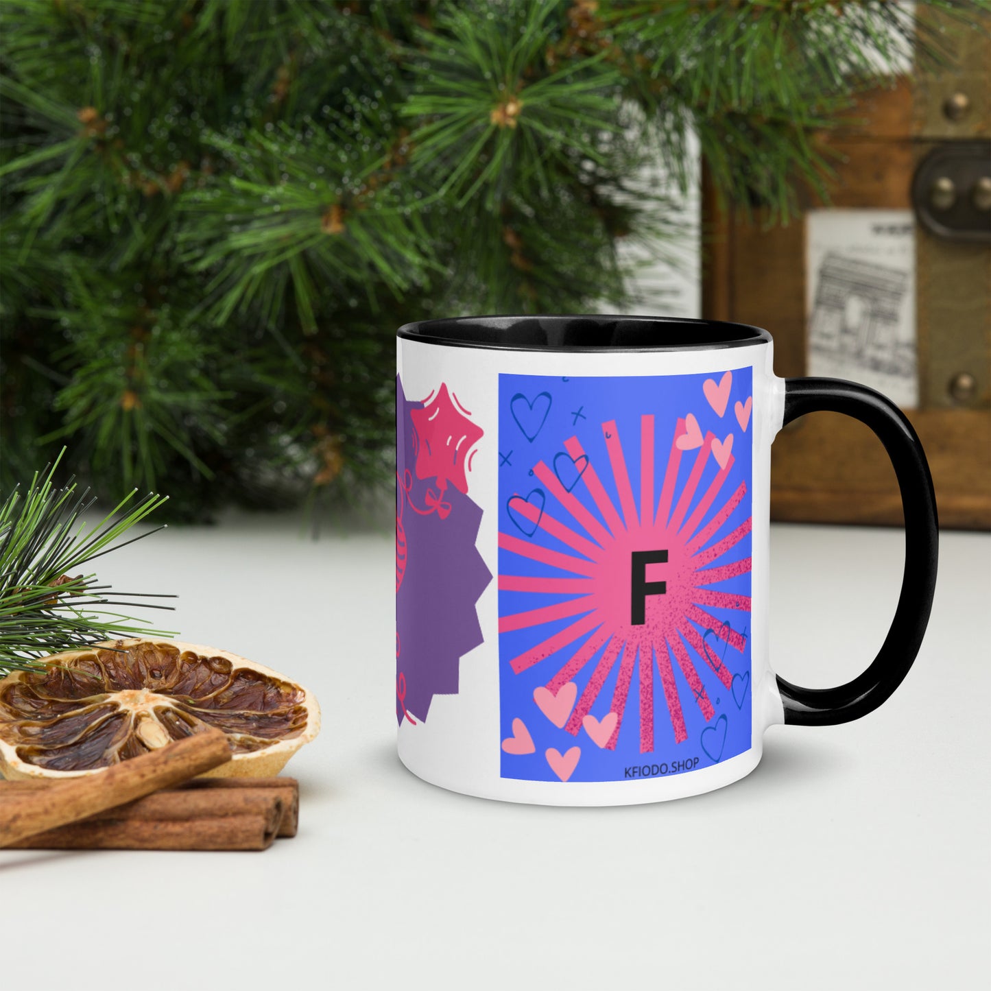 Mug *F* à Intérieur Coloré