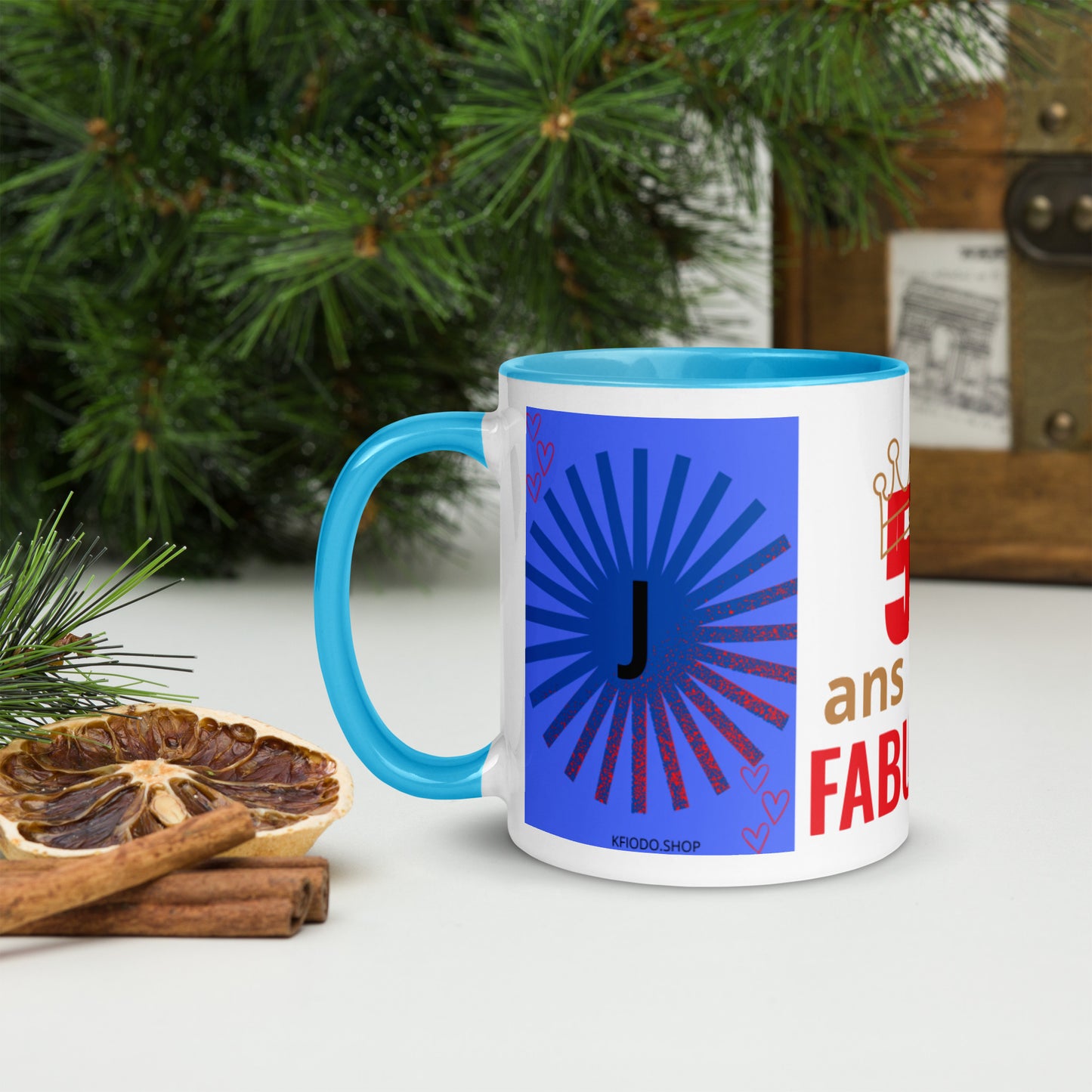 Mug *J à Intérieur Coloré