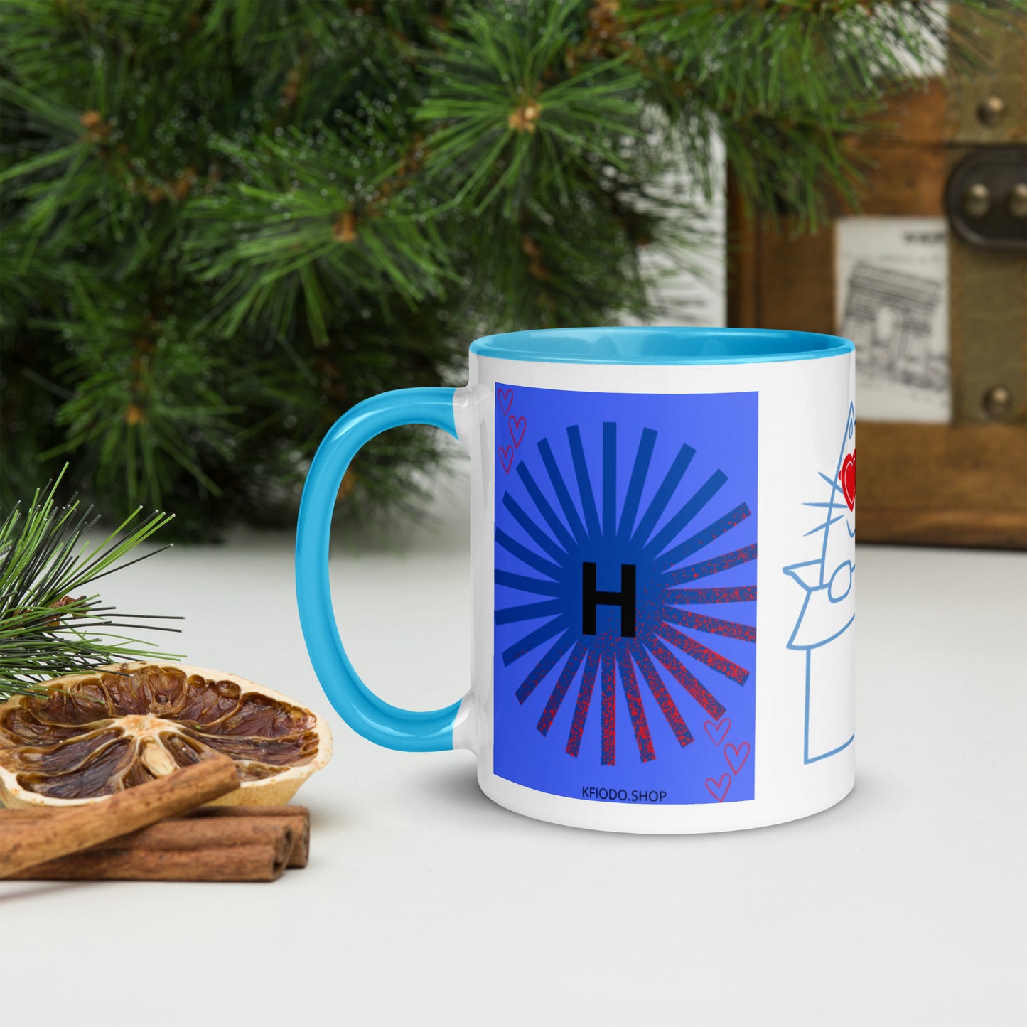 Mug *H à Intérieur Coloré