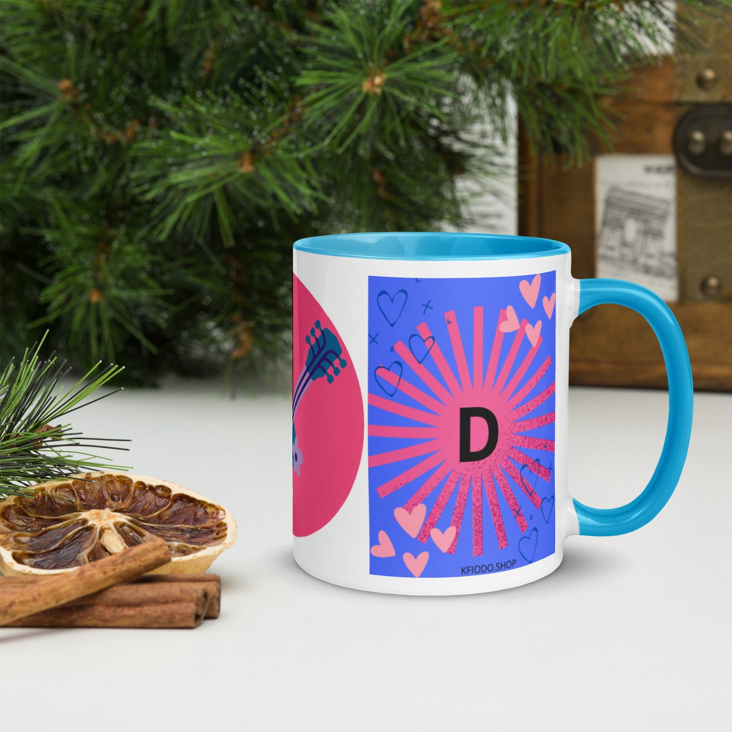 Mug *D* à Intérieur Coloré