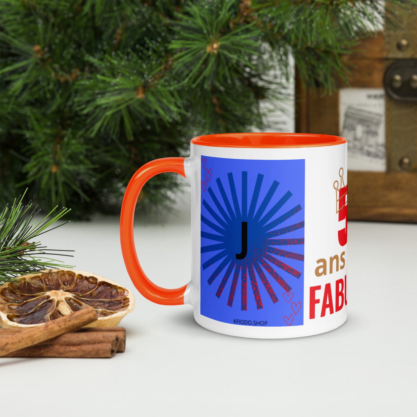 Mug *J à Intérieur Coloré