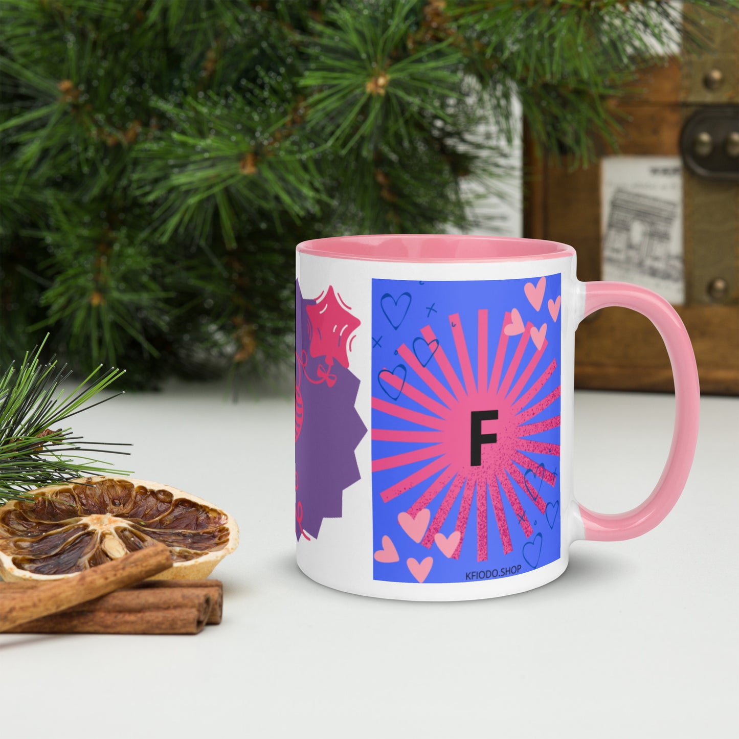 Mug *F* à Intérieur Coloré