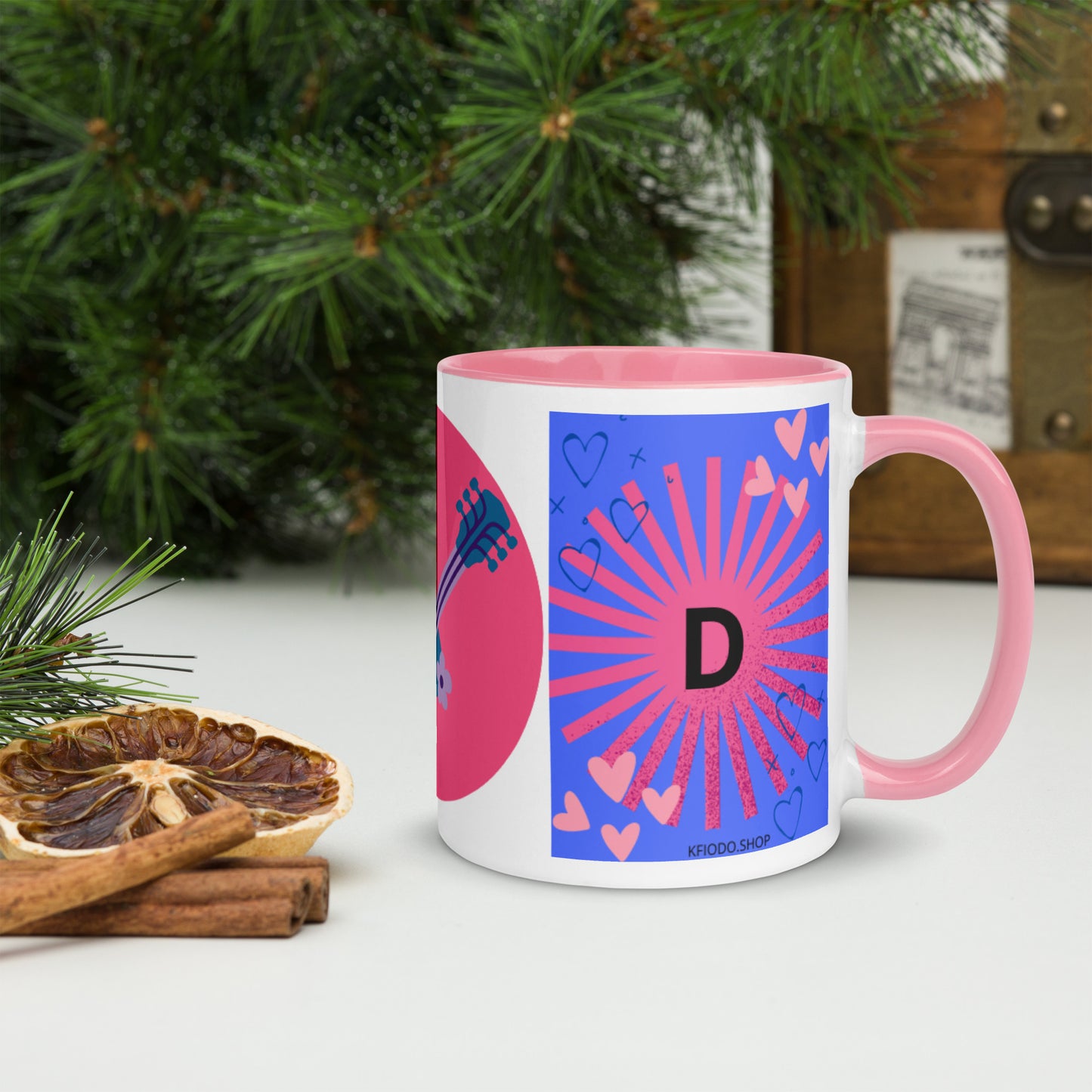 Mug *D* à Intérieur Coloré