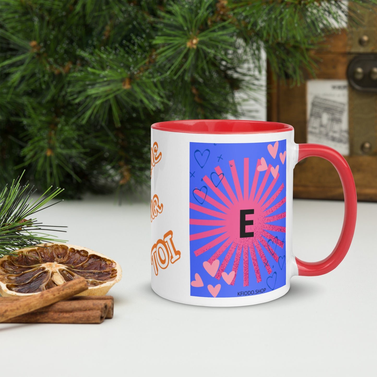 Mug *E* à Intérieur Coloré