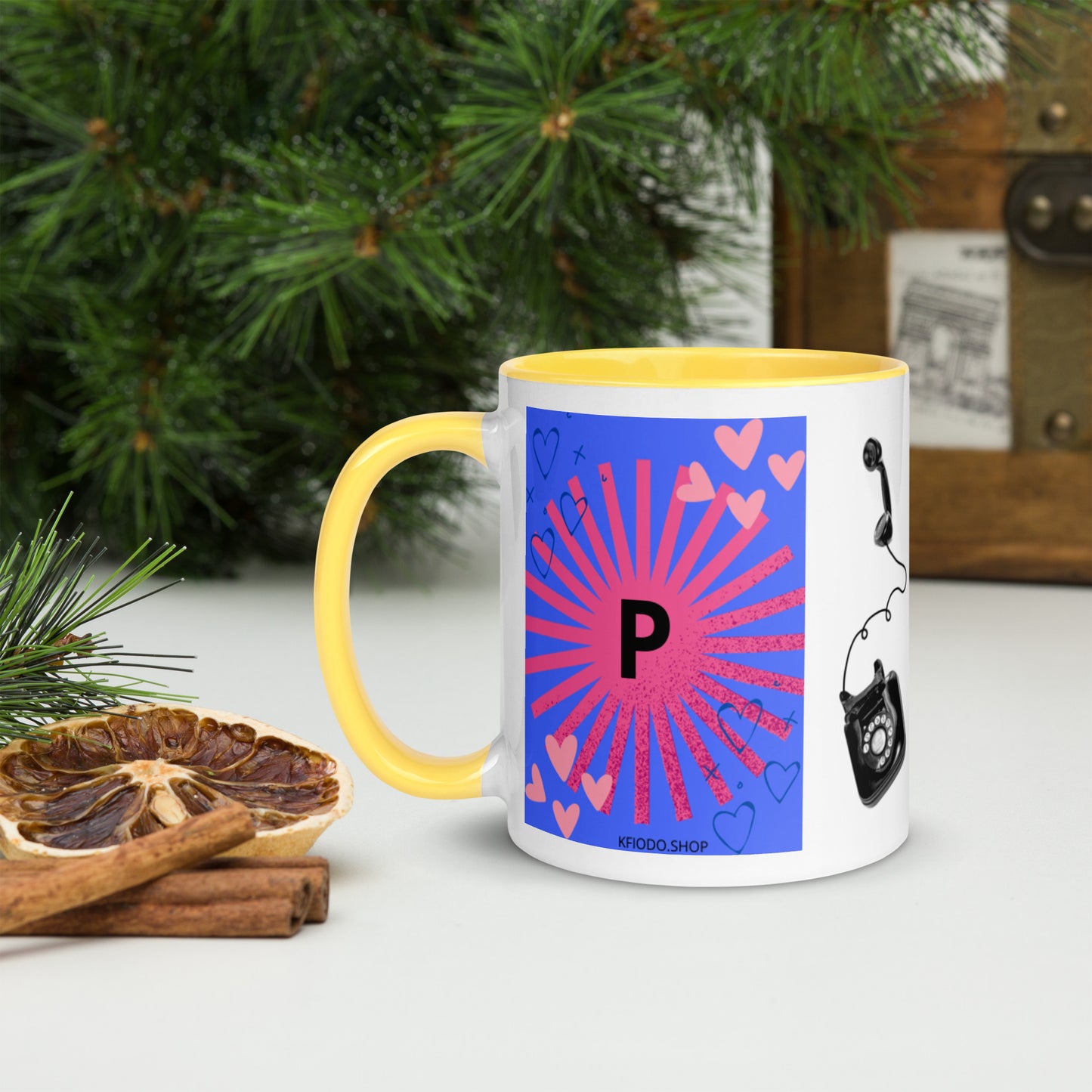 Mug *P* à Intérieur Coloré