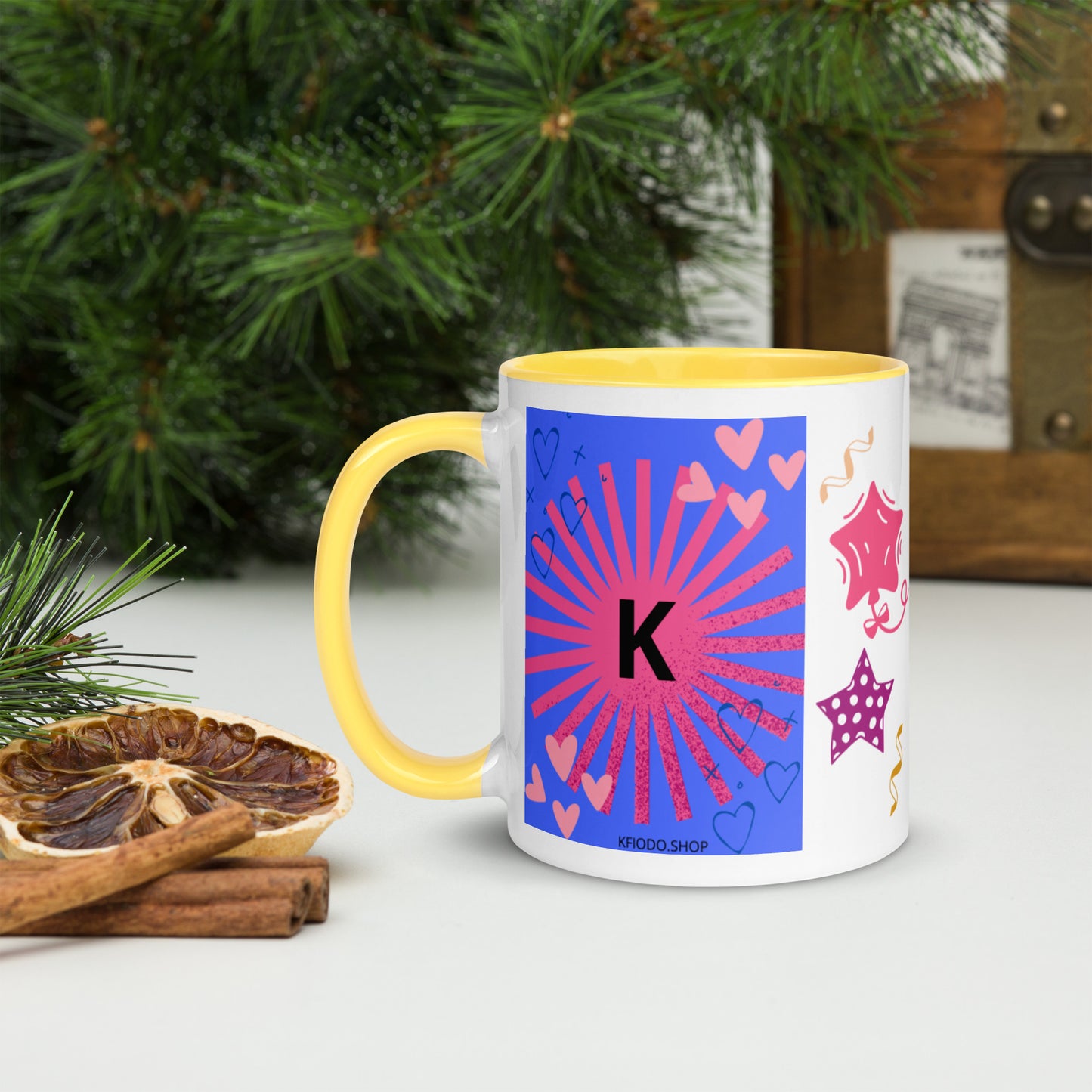 Mug *K* à Intérieur Coloré