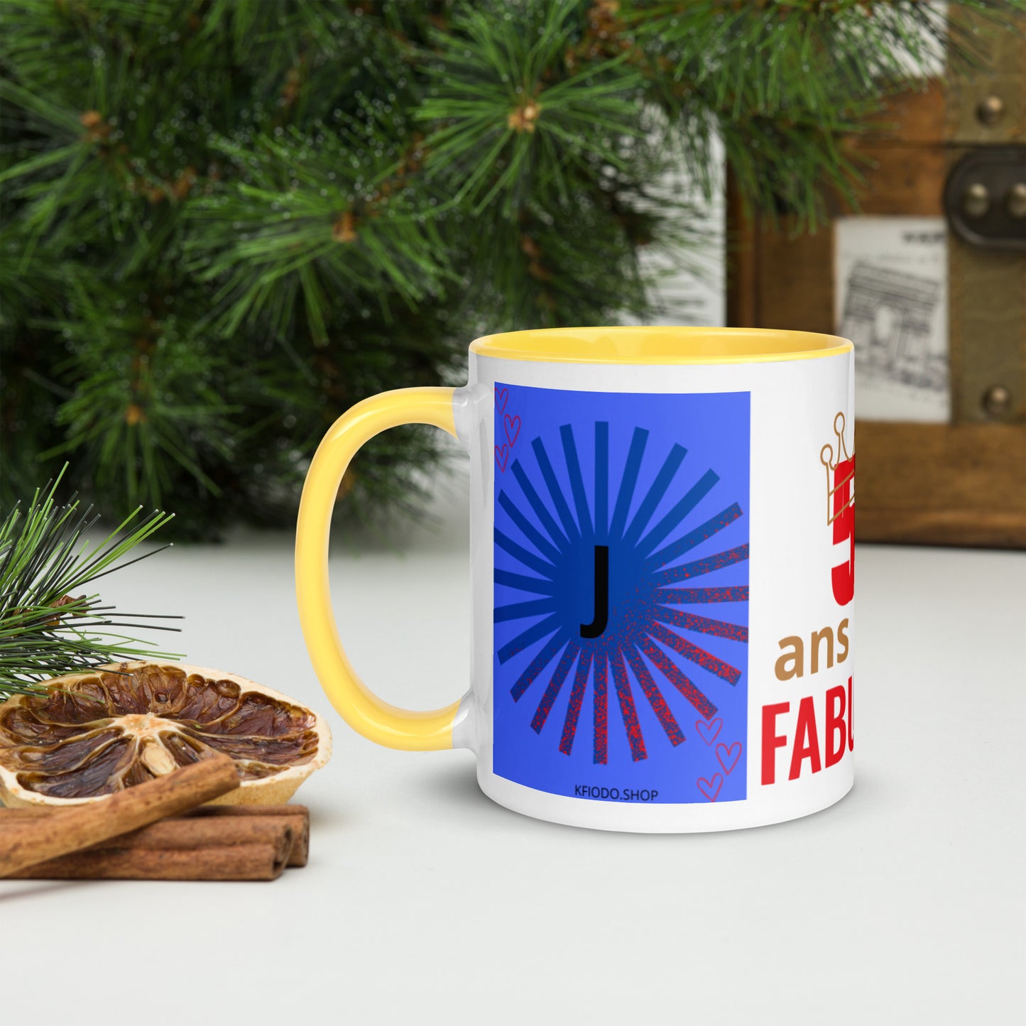 Mug *J à Intérieur Coloré
