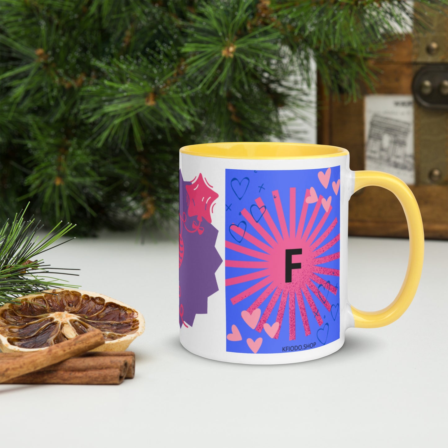 Mug *F* à Intérieur Coloré