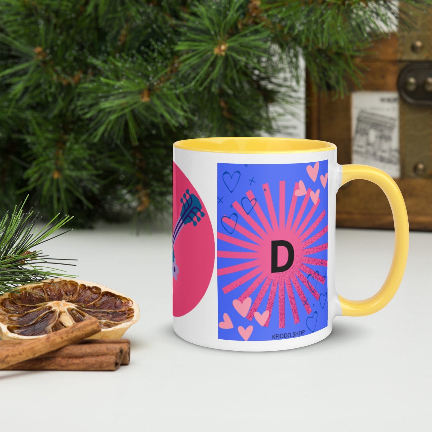 Mug *D* à Intérieur Coloré