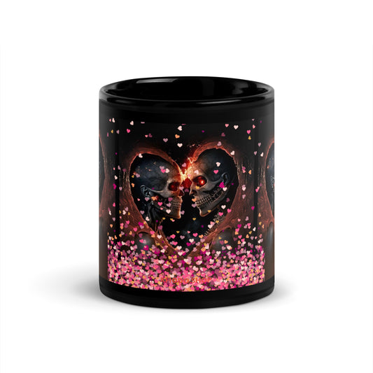 Mug brillant noir *Amour *Love *Coeur *Skull #11