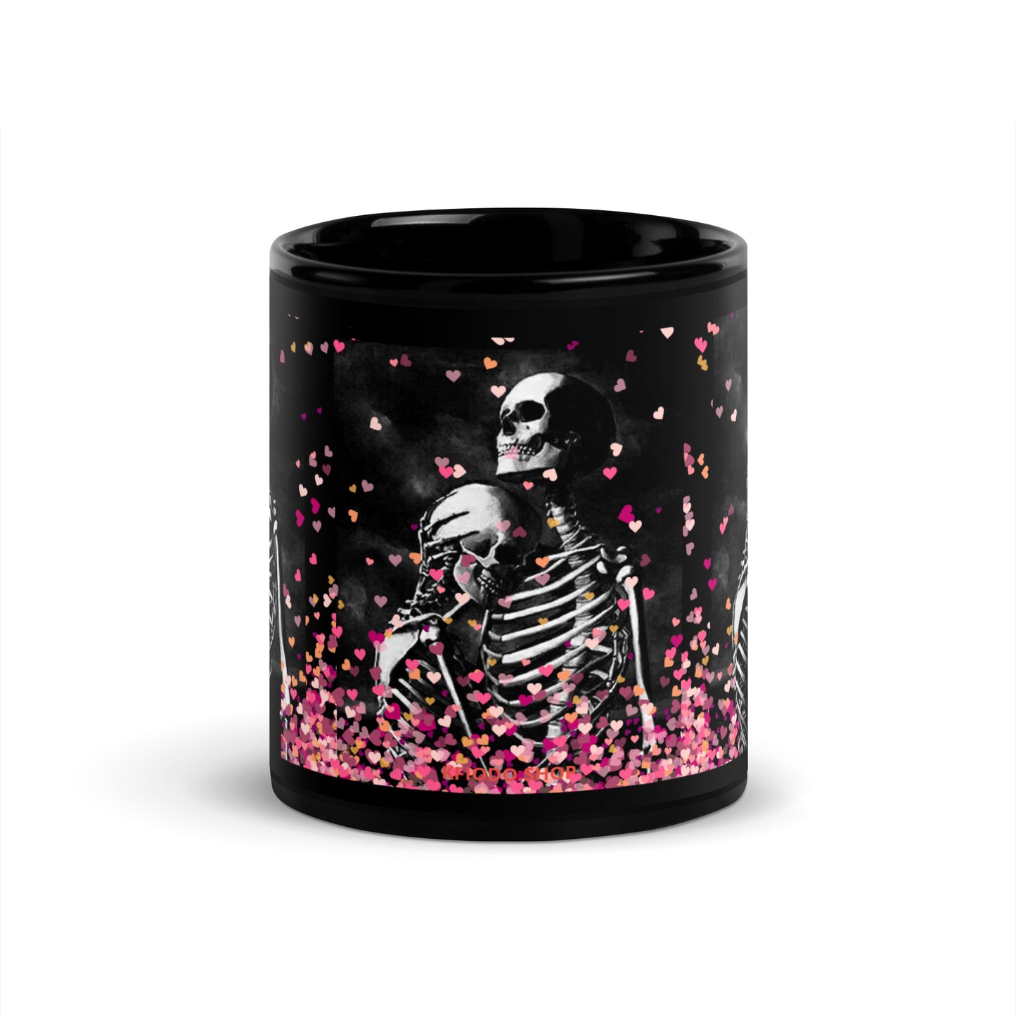 Mug brillant noir *Amour *Love *Coeur *Skull #14