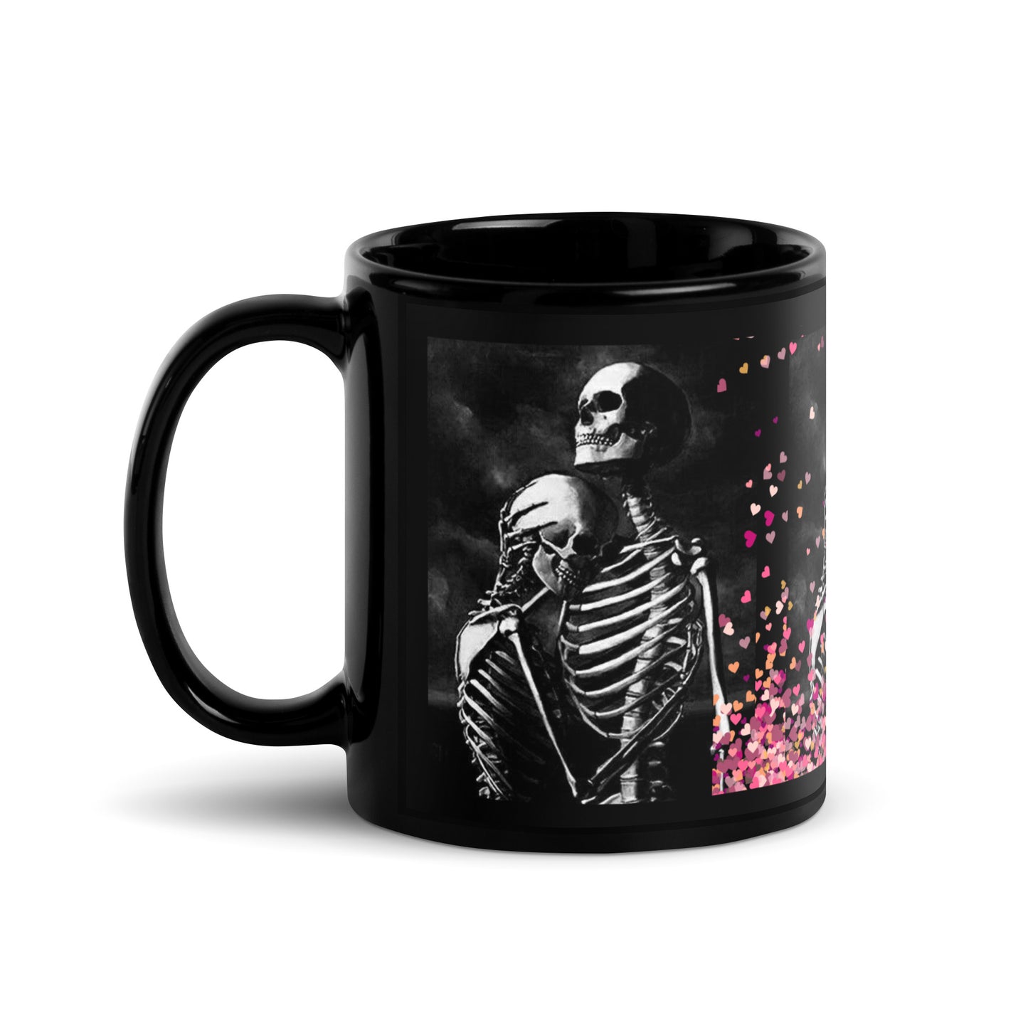 Mug brillant noir *Amour *Love *Coeur *Skull #14