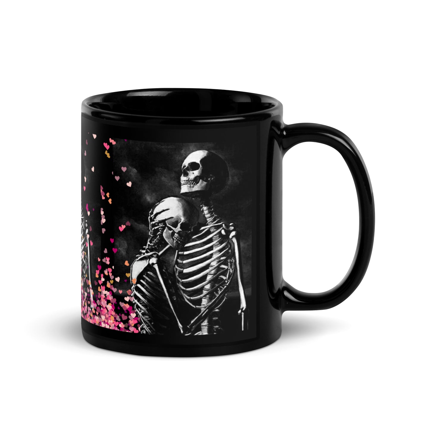 Mug brillant noir *Amour *Love *Coeur *Skull #14