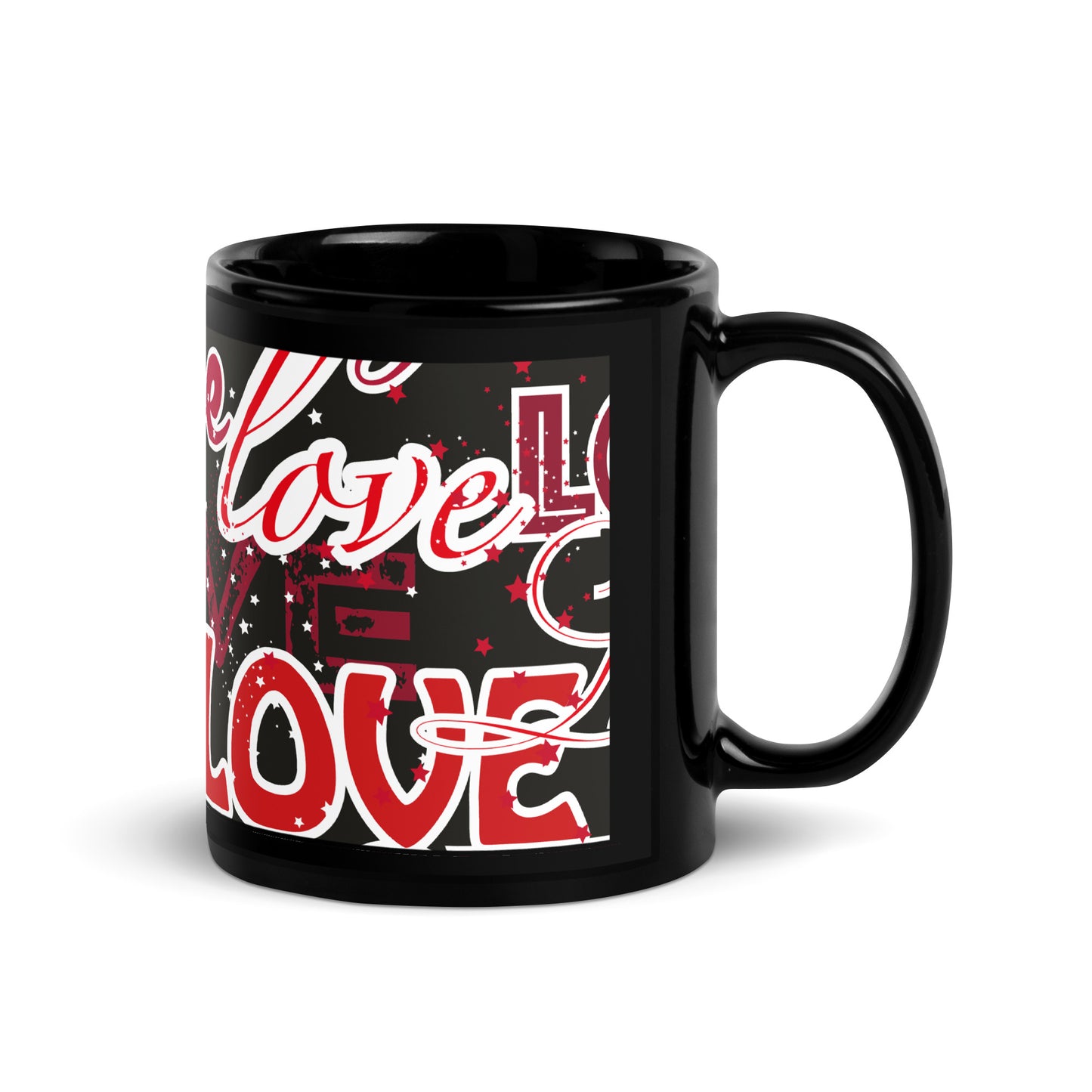 Mug brillant noir *Amour *Coeur *Love #8