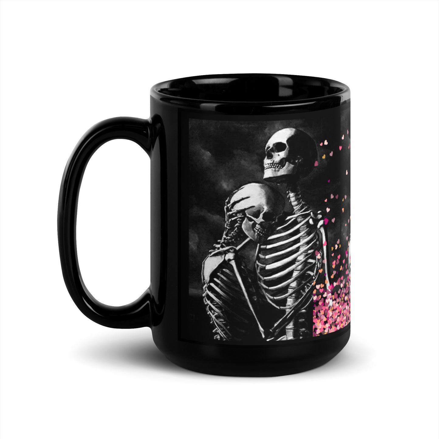 Mug brillant noir *Amour *Love *Coeur *Skull #14