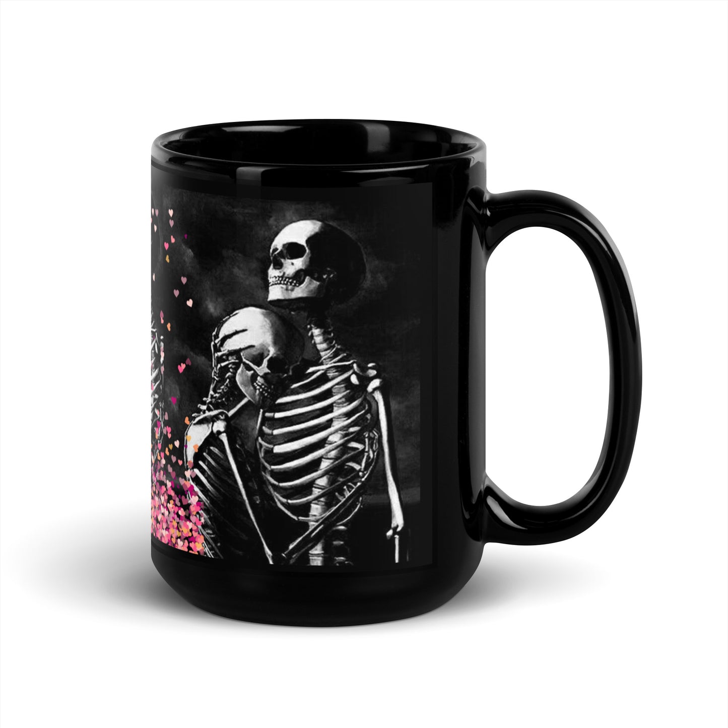 Mug brillant noir *Amour *Love *Coeur *Skull #14