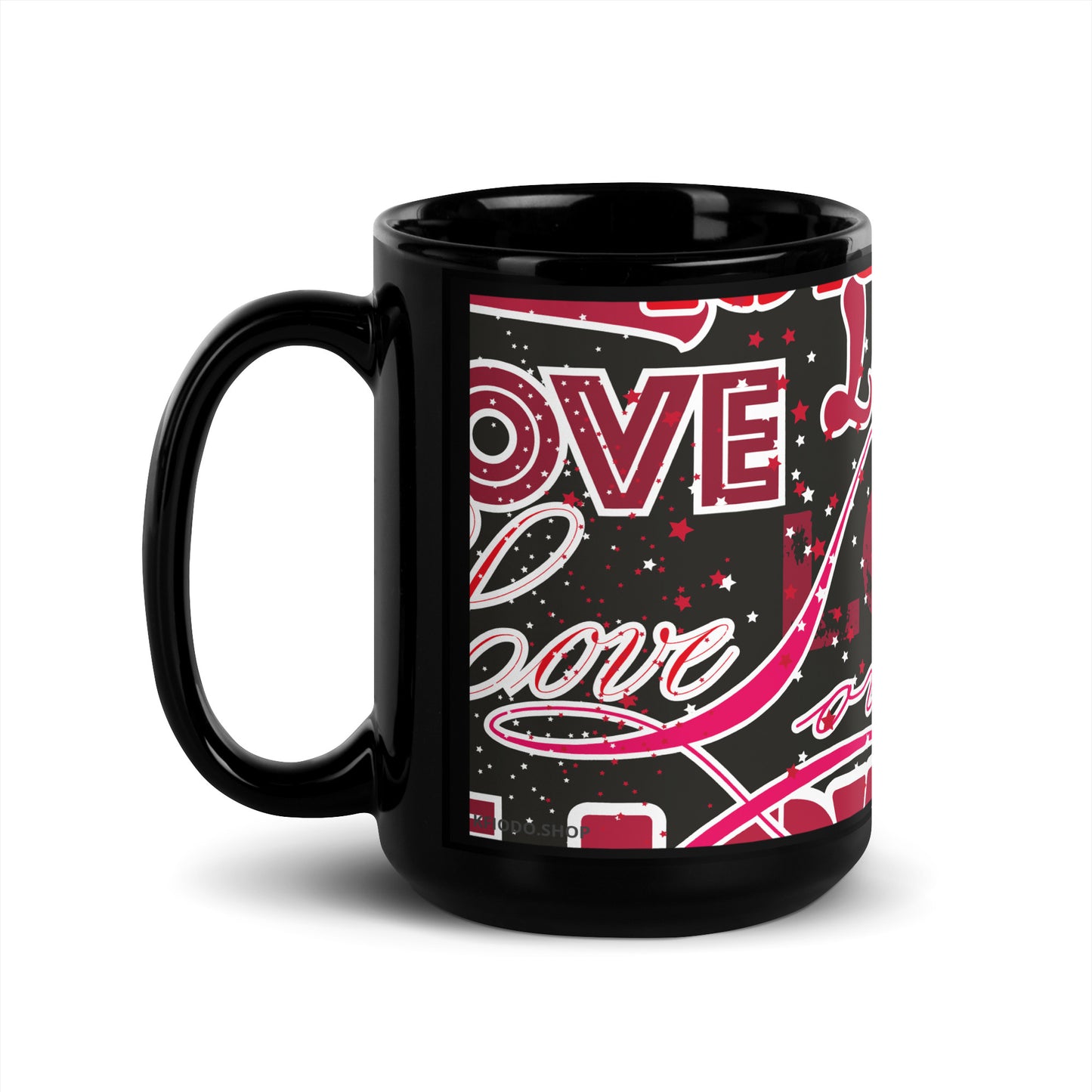 Mug brillant noir *Amour *Coeur *Love #8