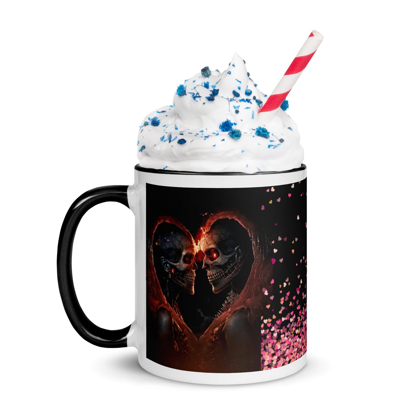 Mug à Intérieur Coloré *Amour *Love *Coeur *Skull #10