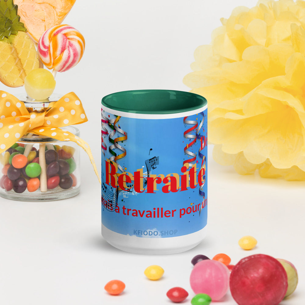 Mug à Intérieur Coloré #Retraite 1