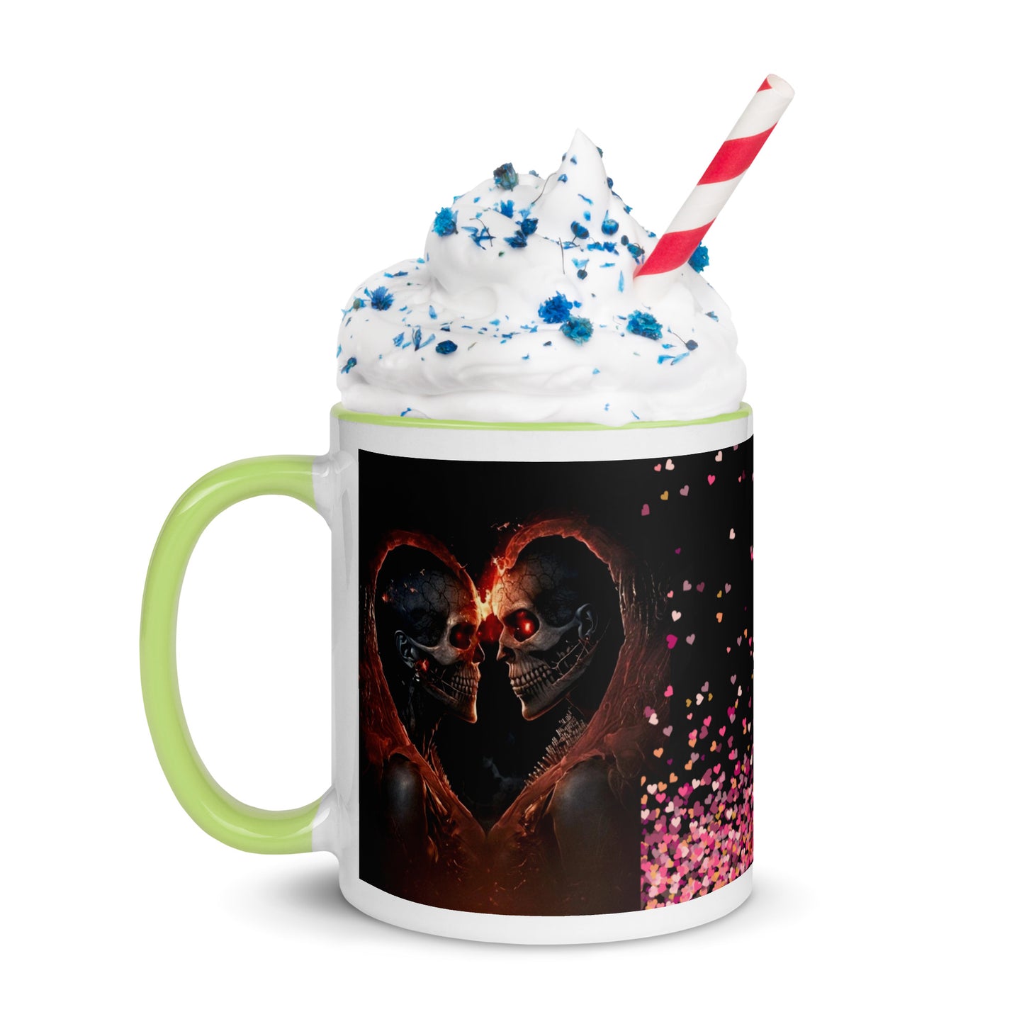 Mug à Intérieur Coloré *Amour *Love *Coeur *Skull #10