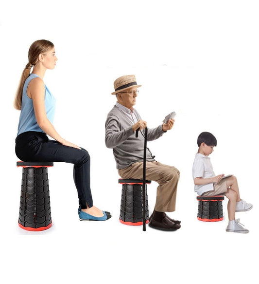 Telescopic folding stool