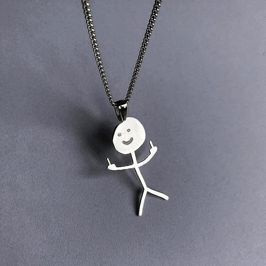 Stickman Pendant Necklace