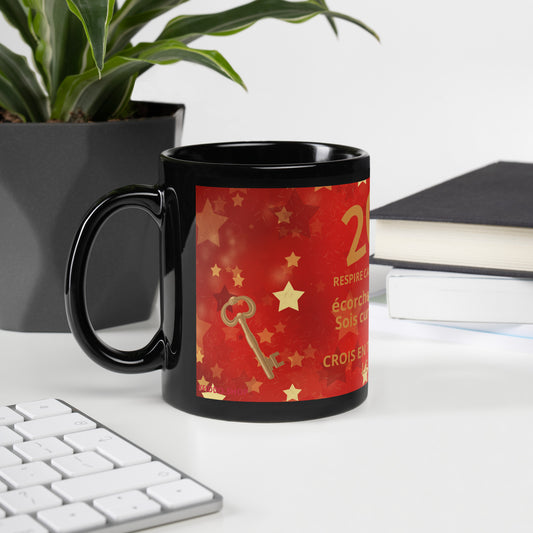 Mug brillant noir *MOTIVATION pour LUI #1