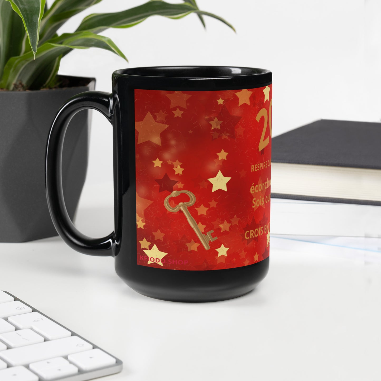 Mug brillant noir *MOTIVATION pour LUI #1