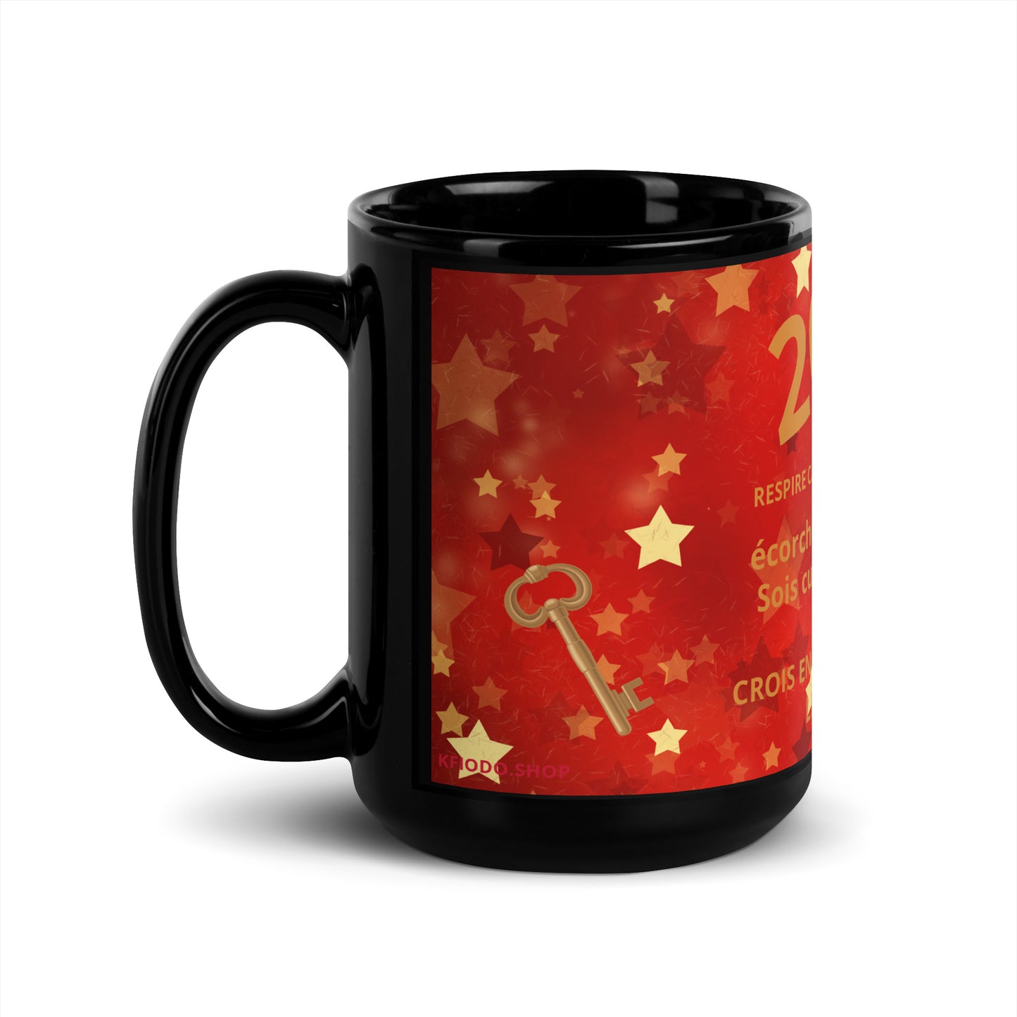 Mug brillant noir *MOTIVATION pour LUI #1