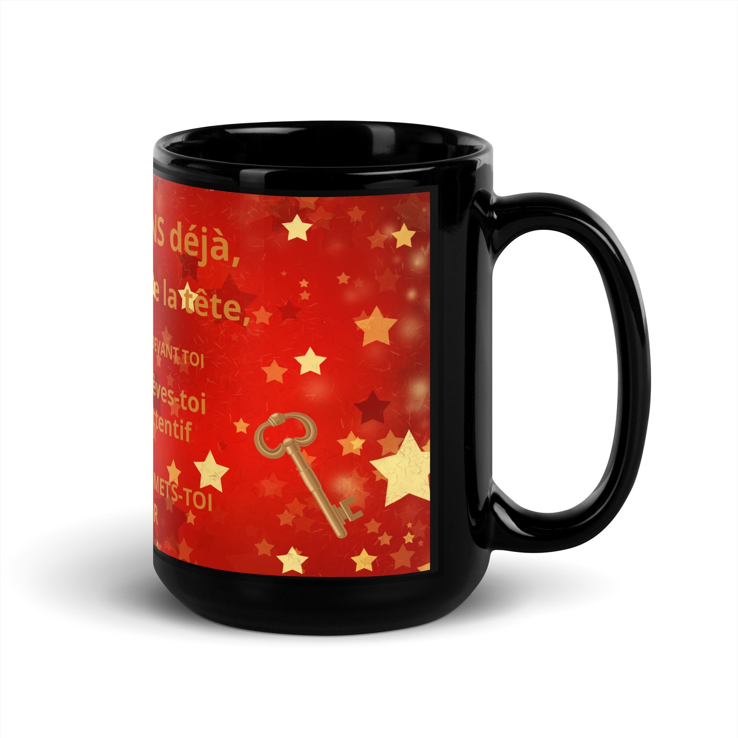 Mug brillant noir *MOTIVATION pour LUI #1