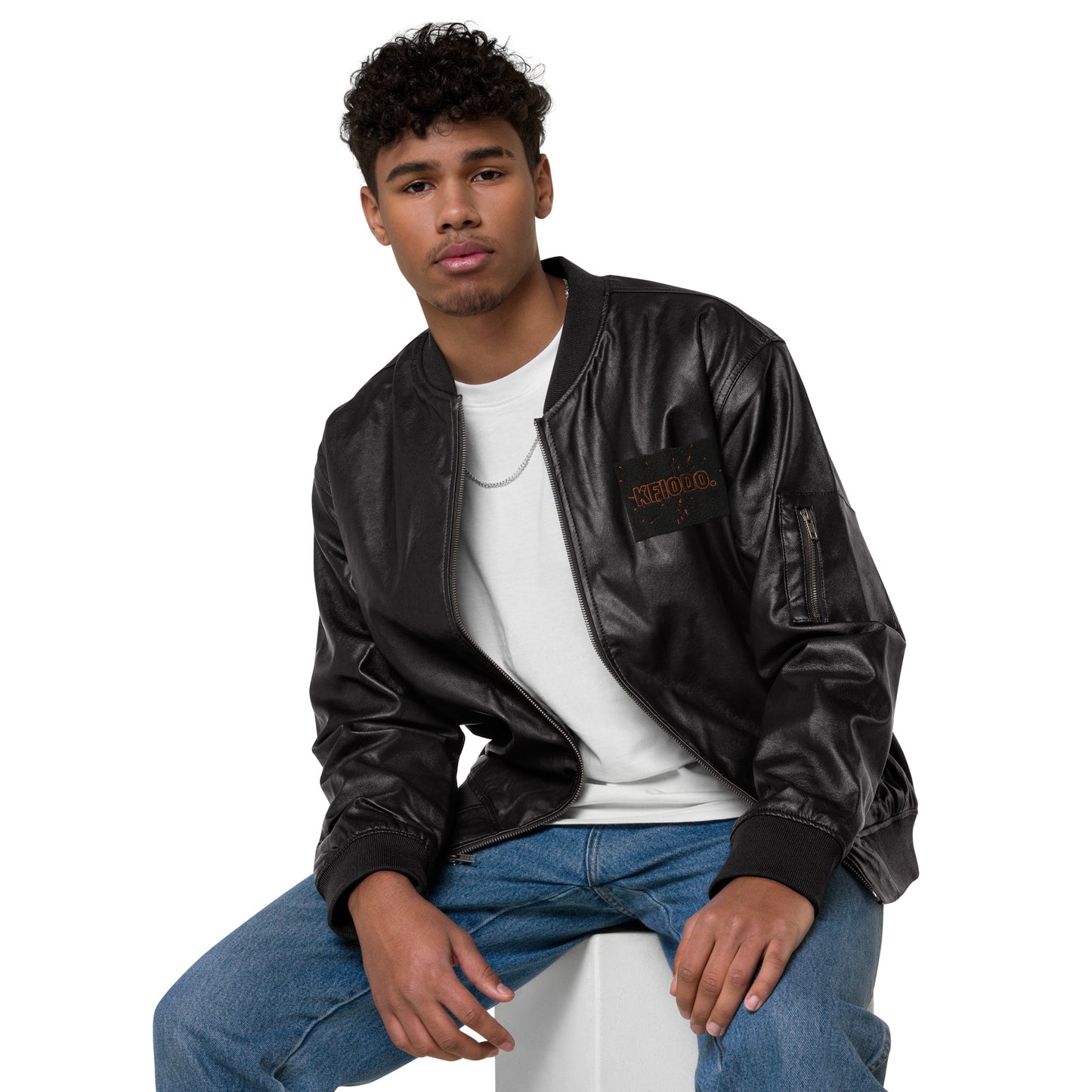 Mixed Leather Bomber Jacket