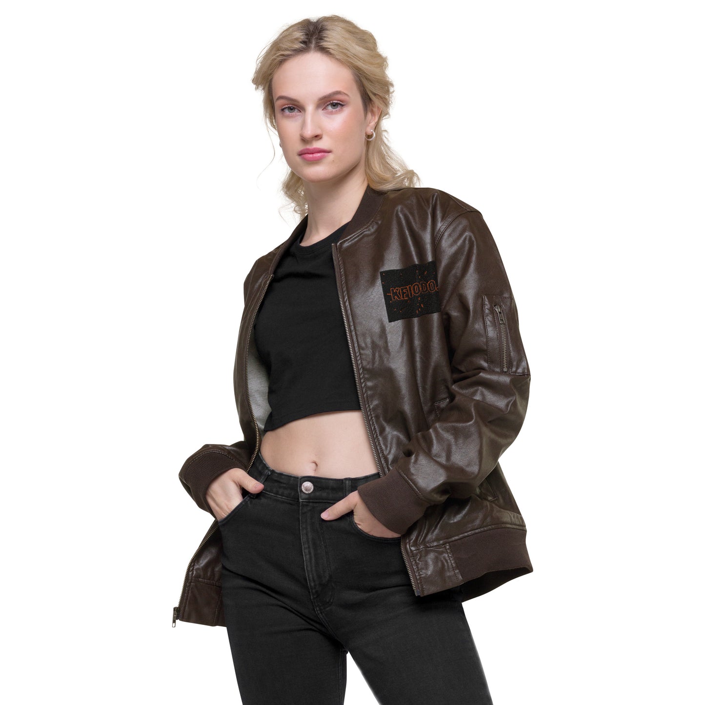 Veste mixte Bomber en cuir