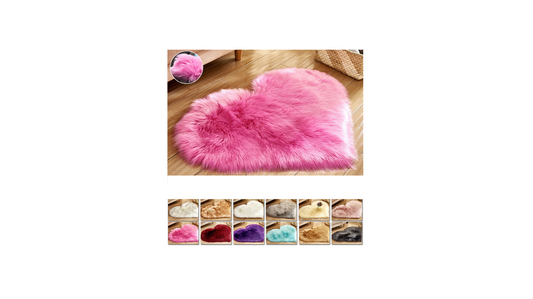 Heart shaped fluffy rug