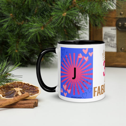 Mug *J* à Intérieur Coloré