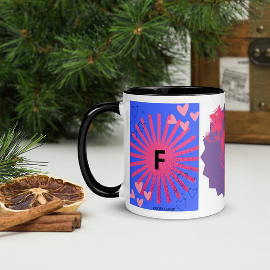 Mug *F* à Intérieur Coloré