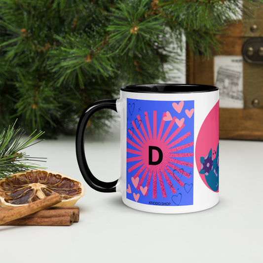 Mug *D* à Intérieur Coloré