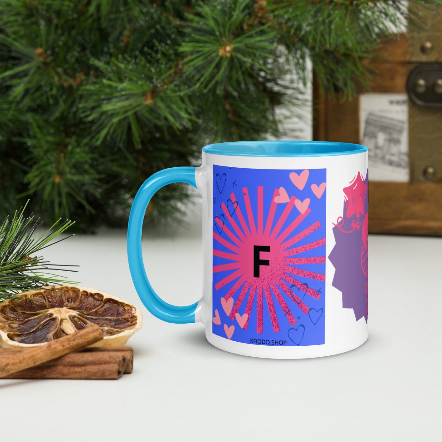 Mug *F* à Intérieur Coloré