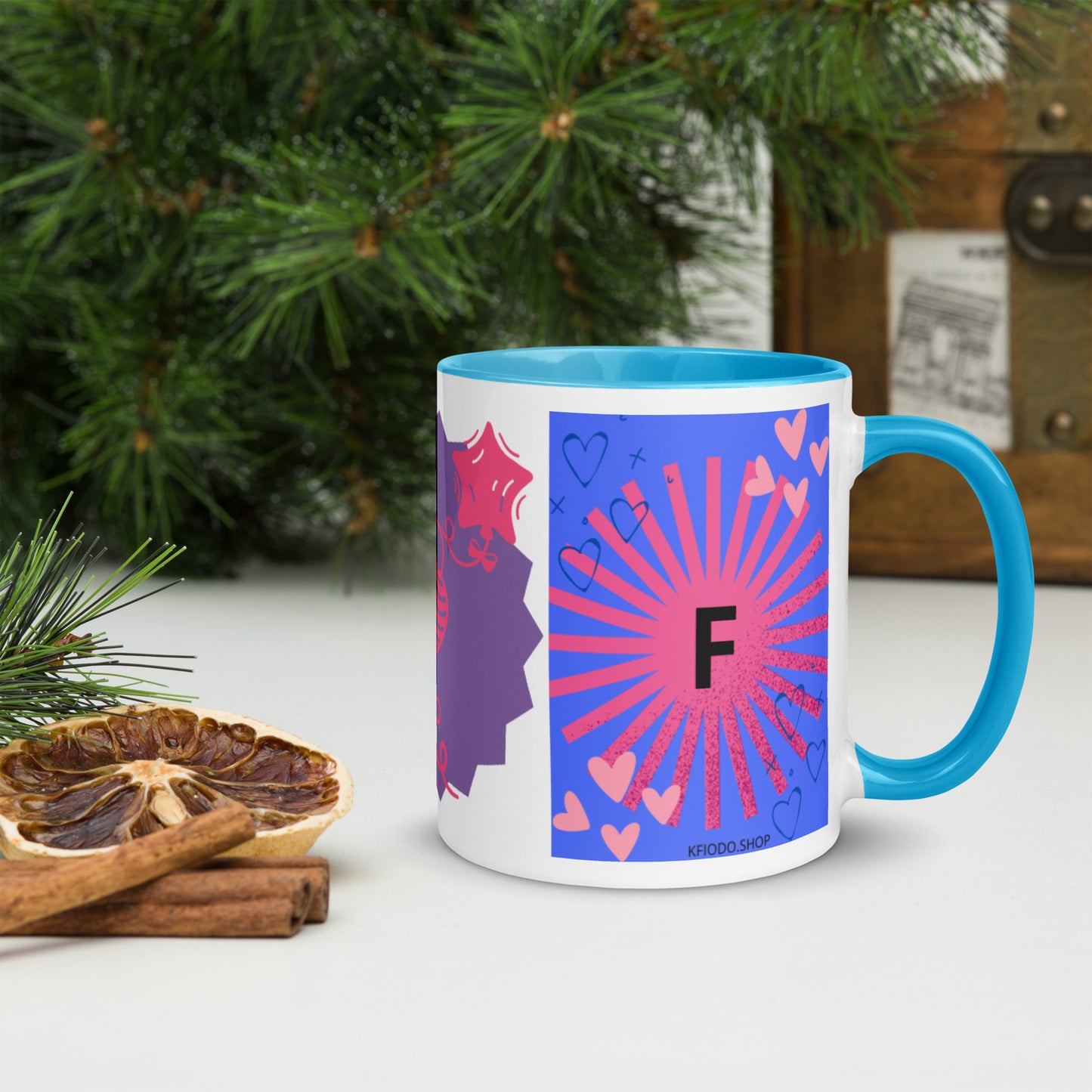 Mug *F* à Intérieur Coloré