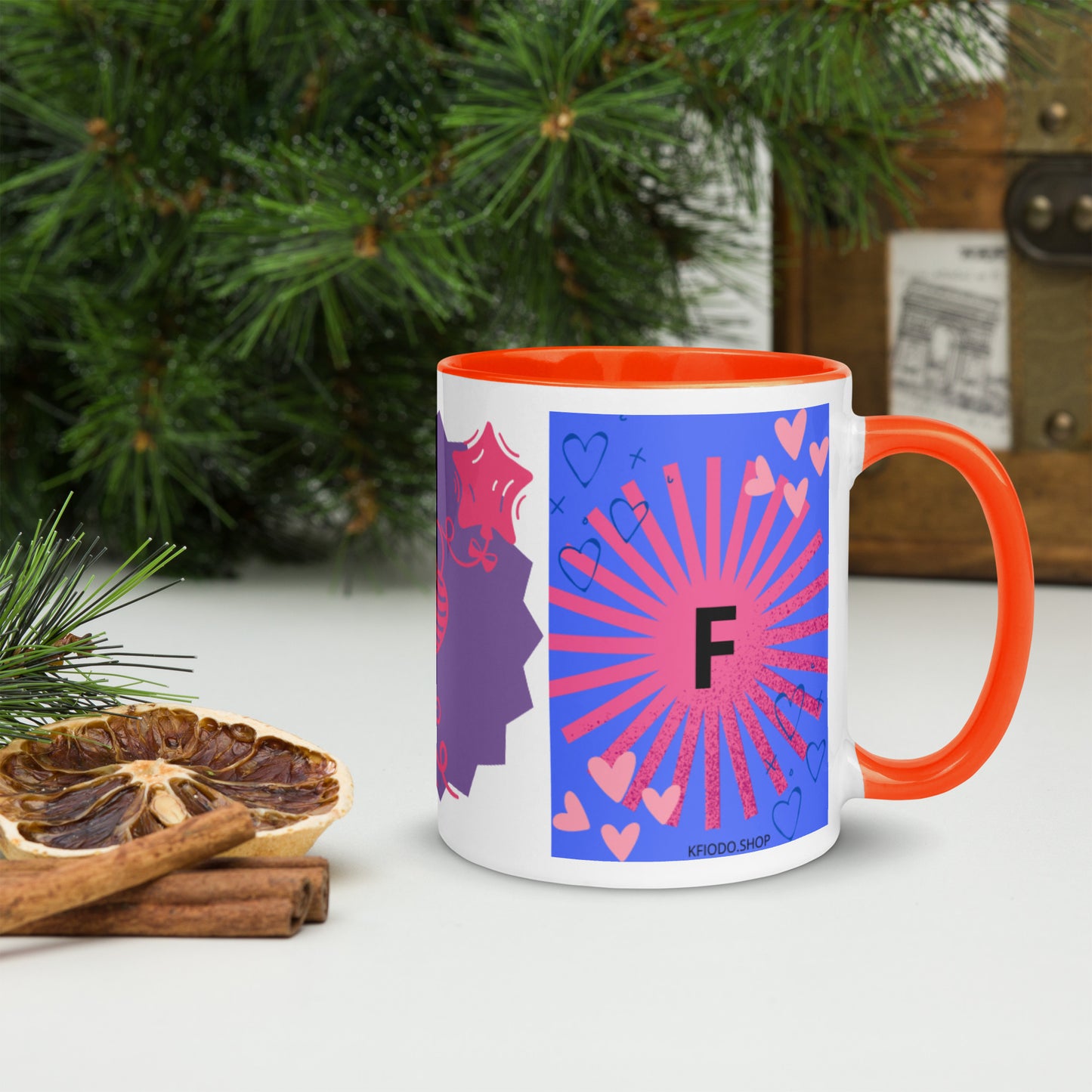 Mug *F* à Intérieur Coloré