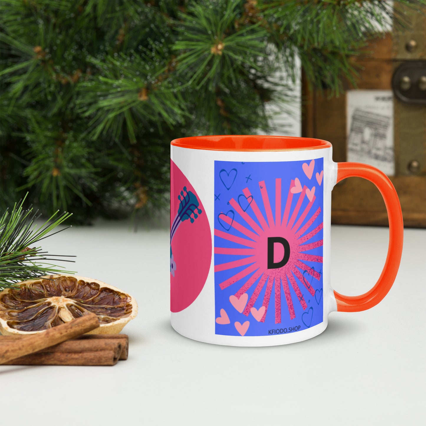 Mug *D* à Intérieur Coloré