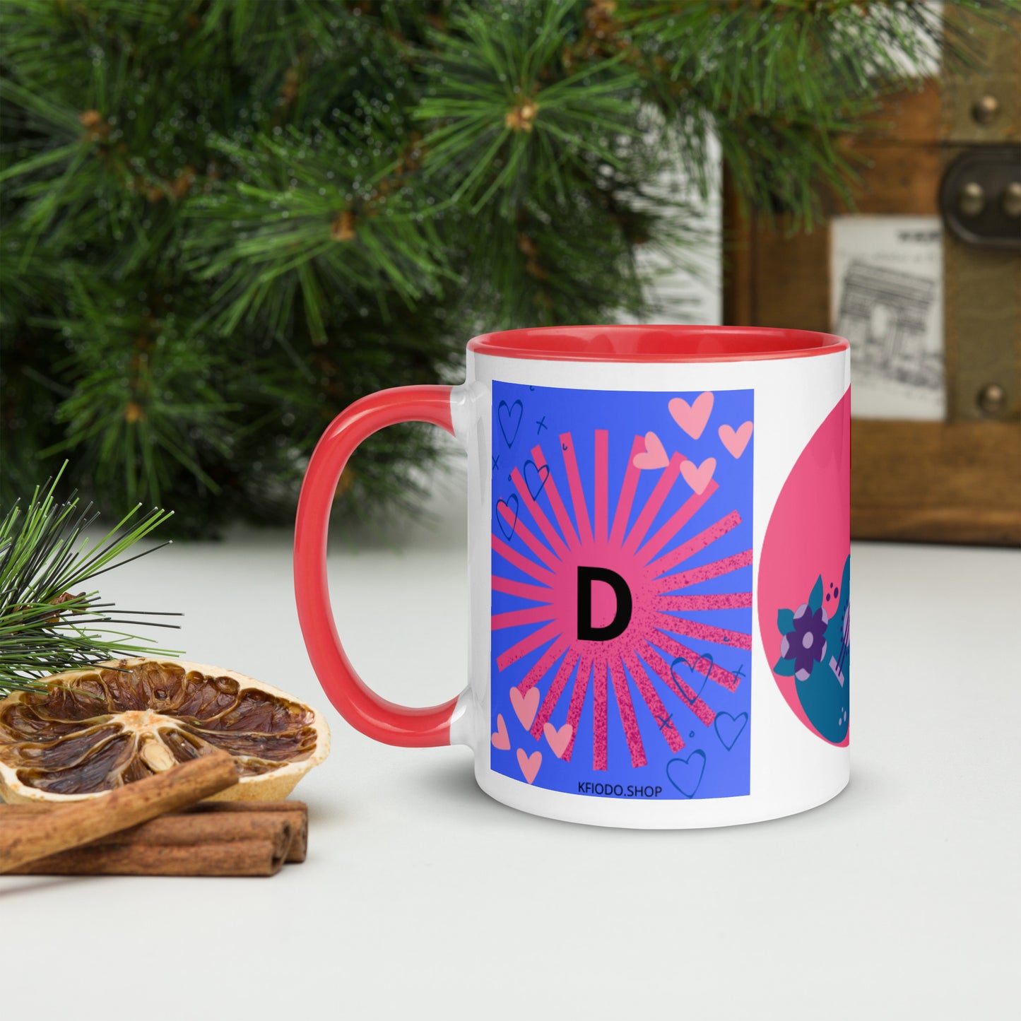 Mug *D* à Intérieur Coloré