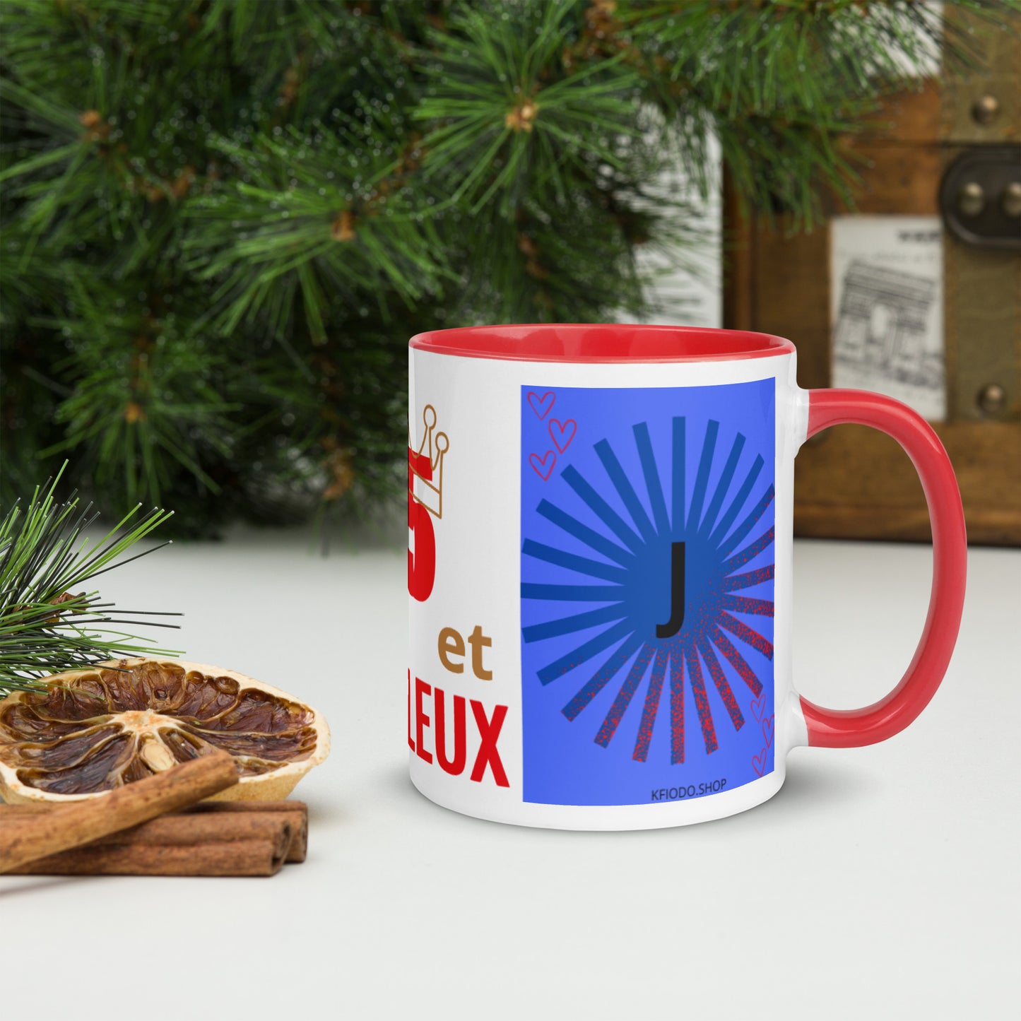 Mug *J à Intérieur Coloré