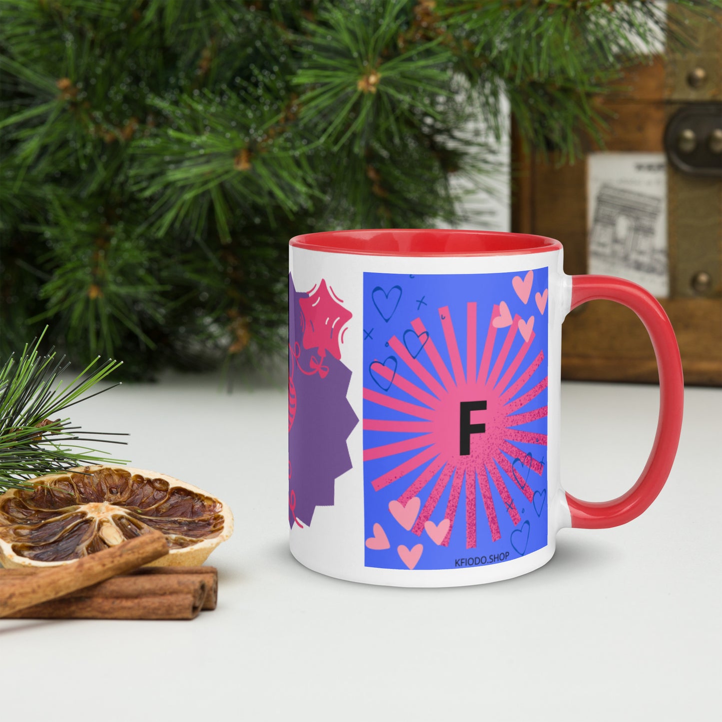 Mug *F* à Intérieur Coloré