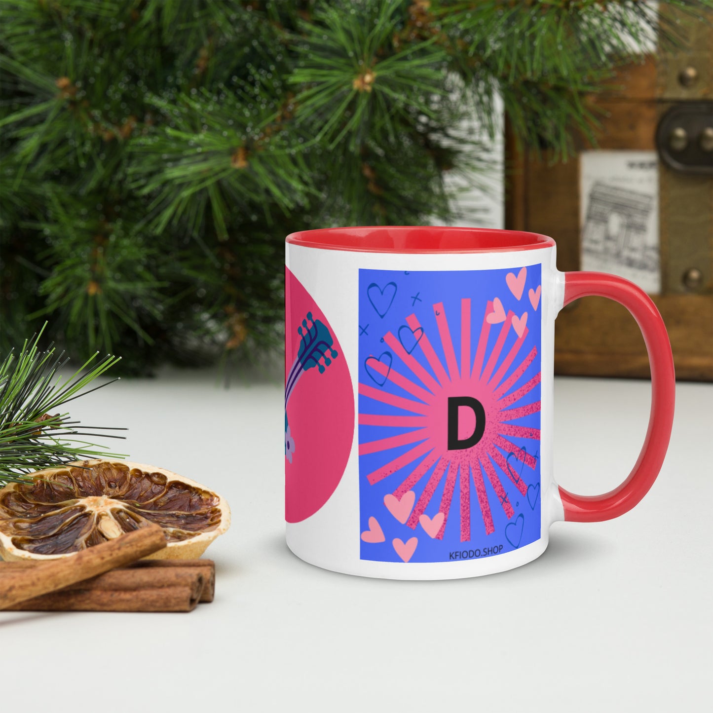 Mug *D* à Intérieur Coloré