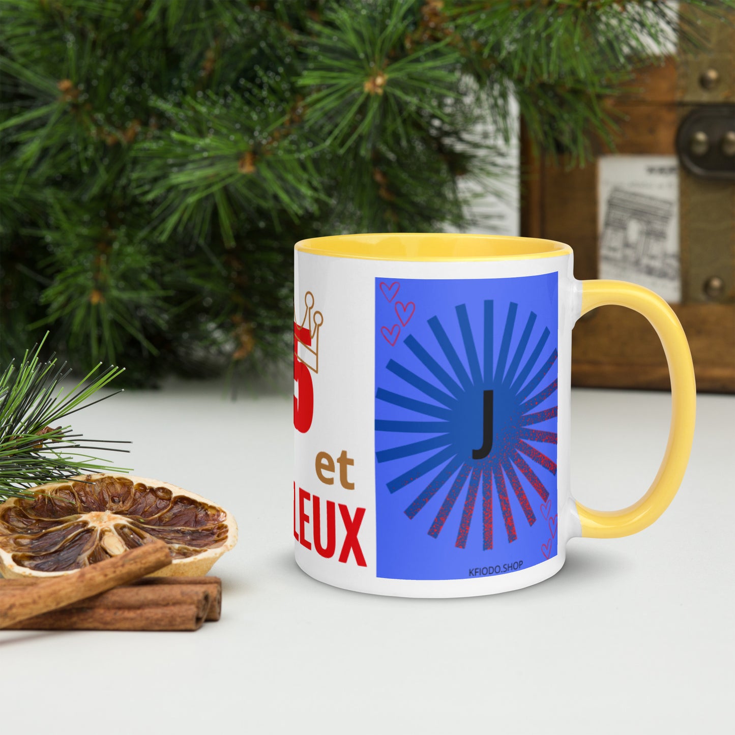 Mug *J à Intérieur Coloré